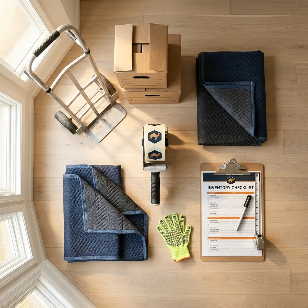 Professional moving supplies and packing materials layout for Effingham residential relocations
